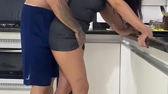 Intimate Kitchen Encounter With My Spouse During Cleaning - A Haven Of Pleasure